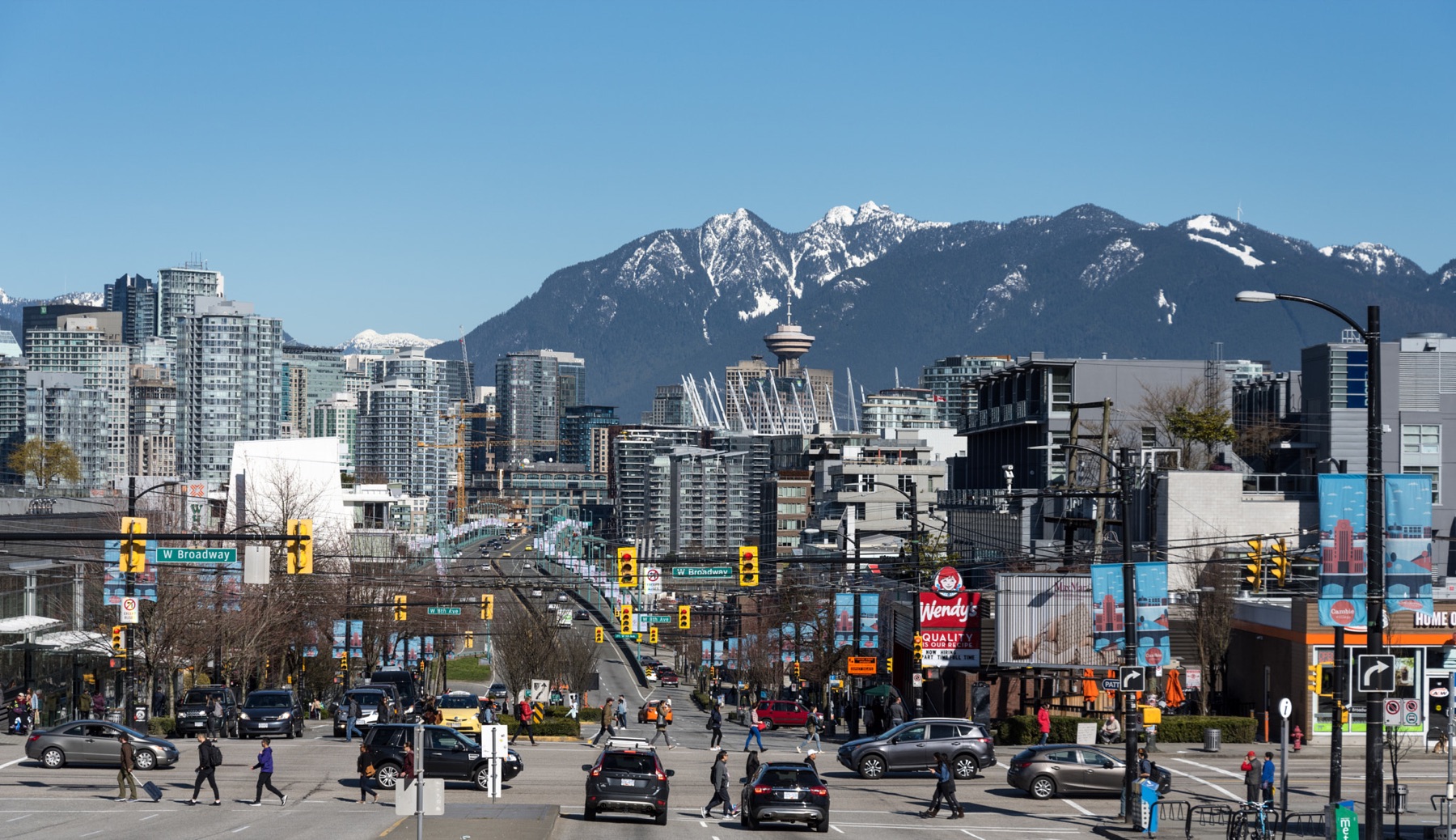 The Cambie Street view cone toward the North Shore mountains