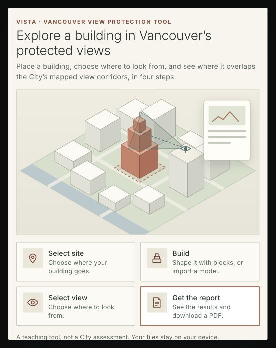 Vista opening screen: explore a building in Vancouver's protected views